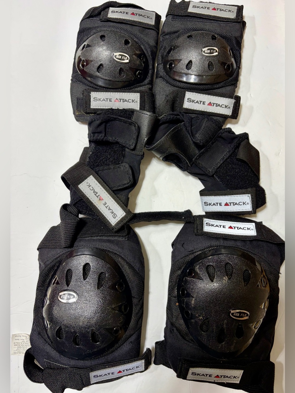 SKATE ATTACK Set Of Knee, Elbow Pads & Wrist Guards Inline Skating SIZE Large